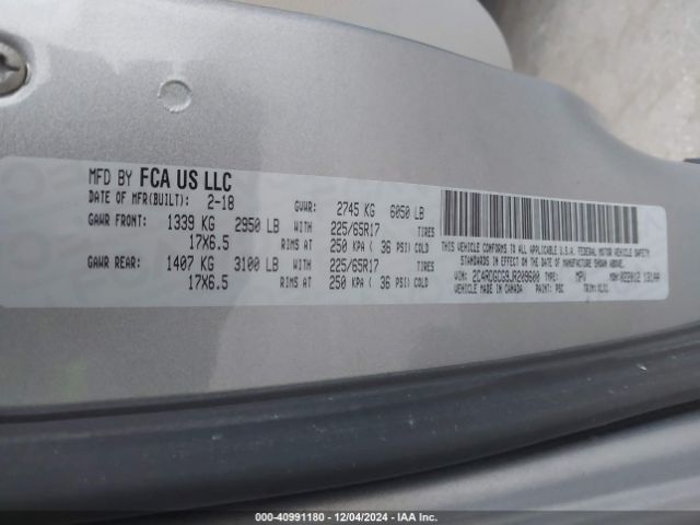 2C4RDGCG9JR209600 Dodge Grand Caravan Sxt