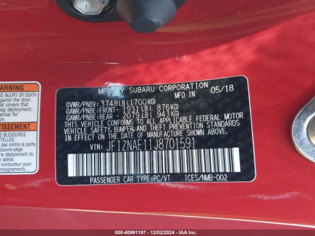 JF1ZNAE11J8701591 Toyota 86 GT