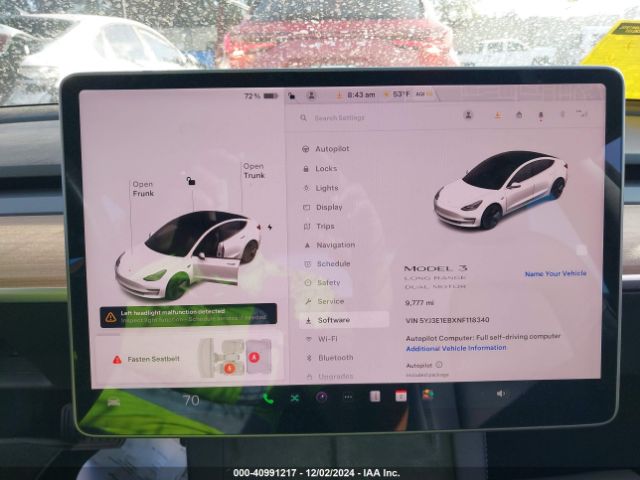 5YJ3E1EBXNF118340 Tesla Model 3 Long Range Dual Motor All-wheel Drive