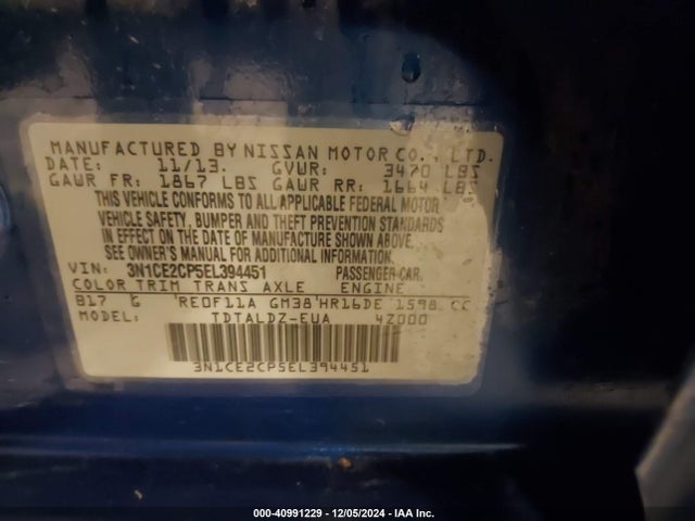 Nissan Versa Note Sv 2014 3N1CE2CP5EL394451 Image 9