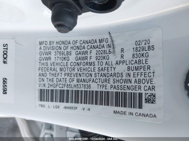 2HGFC2F85LH537636 Honda Civic Sport