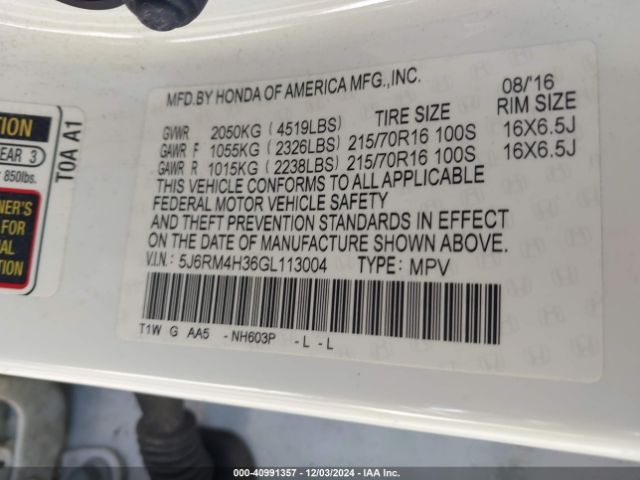 5J6RM4H36GL113004 Honda CR-V LX