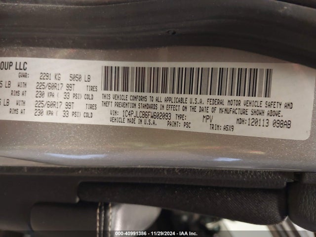 1C4PJLCB6FW602093 Jeep Cherokee Latitude