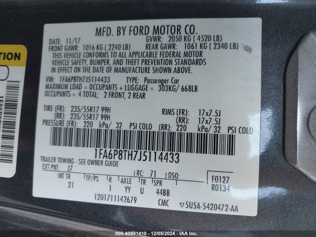 Ford Mustang Ecoboost 2018 1FA6P8TH7J5114433 Image 9