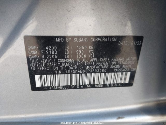 4S3GKAB63P3603260 Subaru Impreza Base