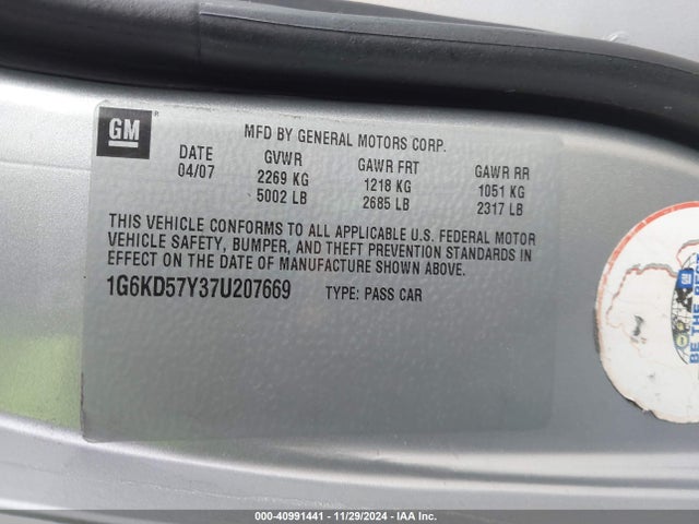 2007 CADILLAC DTS 1G6KD57Y37U207669 Photo 8