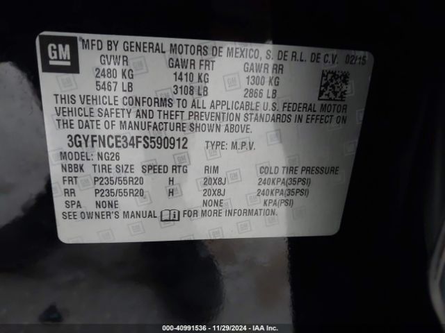 3GYFNCE34FS590912 Cadillac Srx Performance Collection