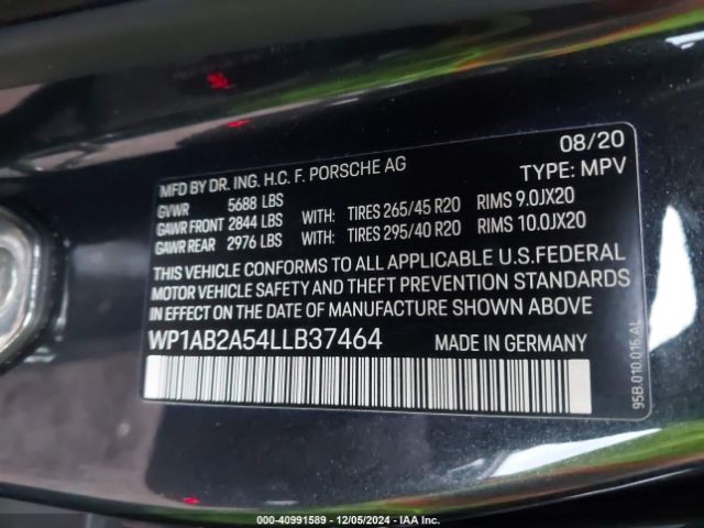 WP1AB2A54LLB37464 Porsche MACAN S