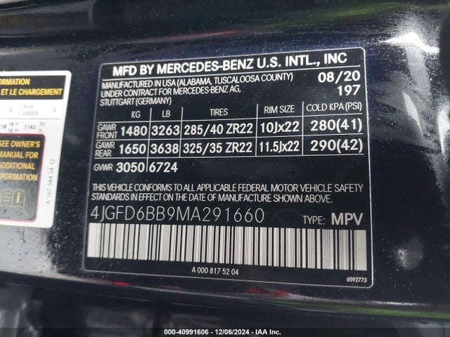 4JGFD6BB9MA291660 Mercedes-Benz Amg Gle 53 Coupe 4matic