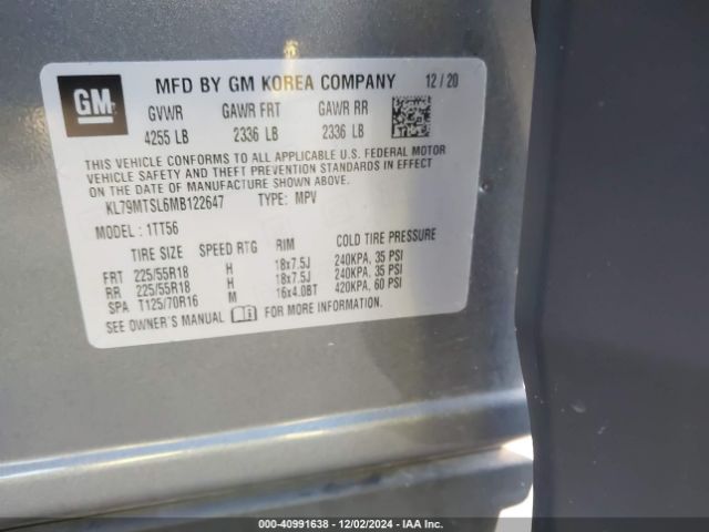 KL79MTSL6MB122647 Chevrolet Trailblazer Fwd Rs