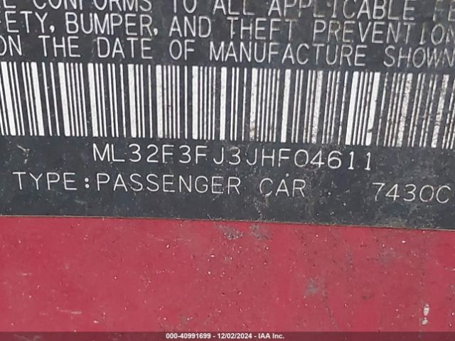 ML32F3FJ3JHF04611 Mitsubishi Mirage G4 Es