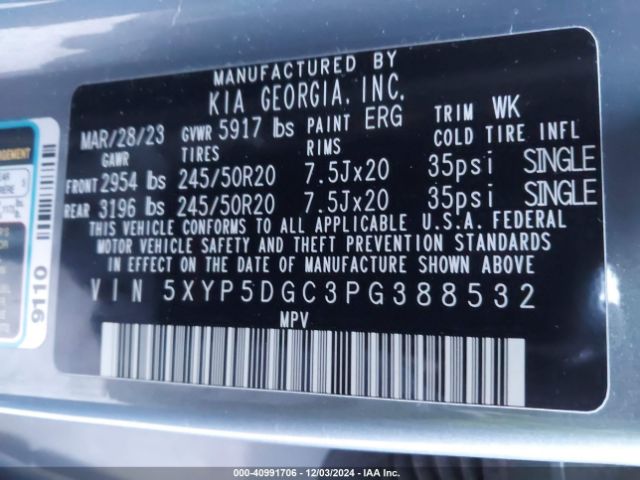 5XYP5DGC3PG388532 KIA Telluride Sx Prestige X-line