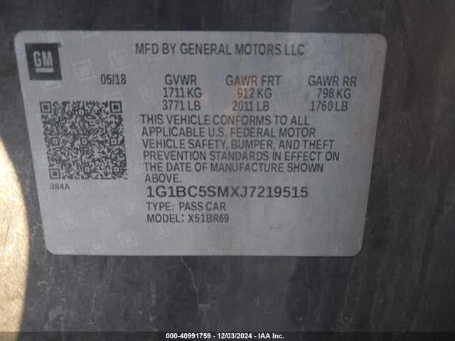 Chevrolet Cruze Ls Auto 2018 1G1BC5SMXJ7219515 Image 9