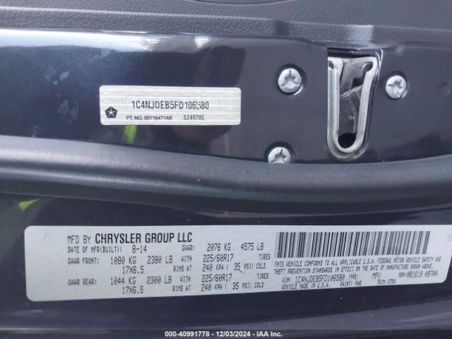 1C4NJDEB5FD106580 Jeep Compass Latitude