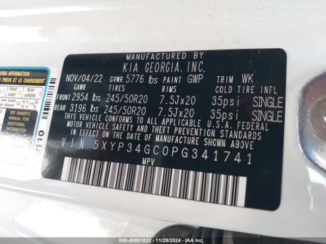 5XYP34GC0PG341741 KIA Telluride Ex