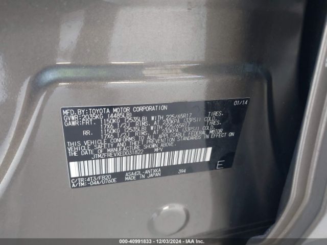 JTMZFREVXED031822 Toyota RAV4 LE