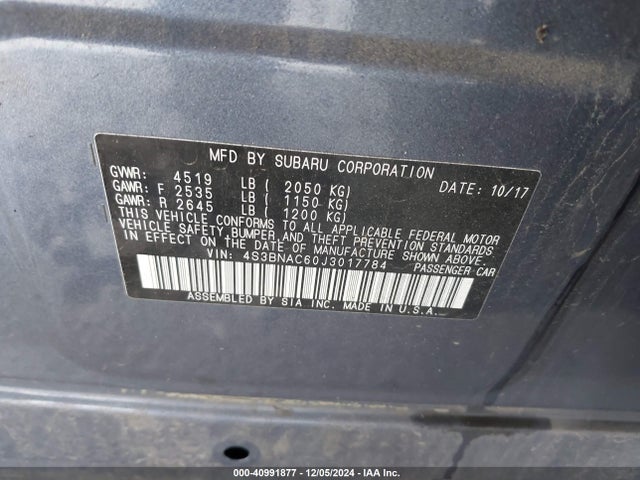 Subaru Legacy 2.5i Premium 2018 4S3BNAC60J3017784 Image 9