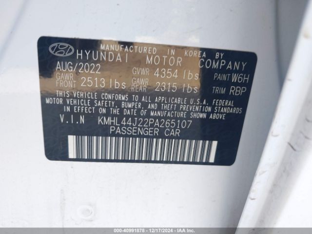 KMHL44J22PA265107 Hyundai Sonata Sel Plus