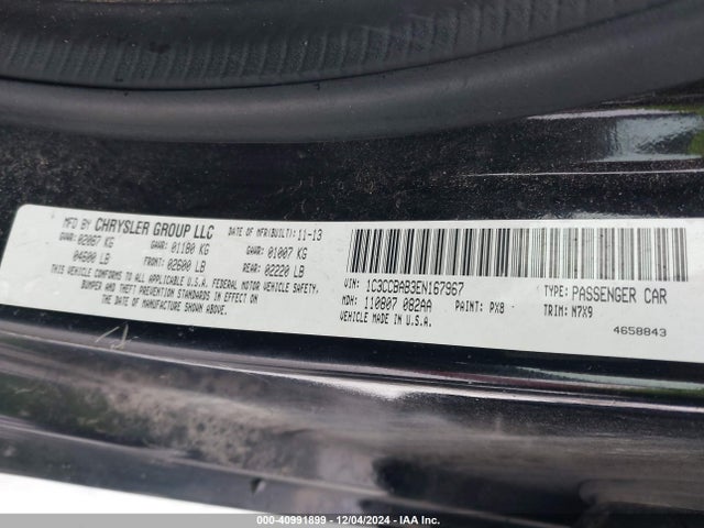 1C3CCBAB3EN167967 Chrysler 200 LX