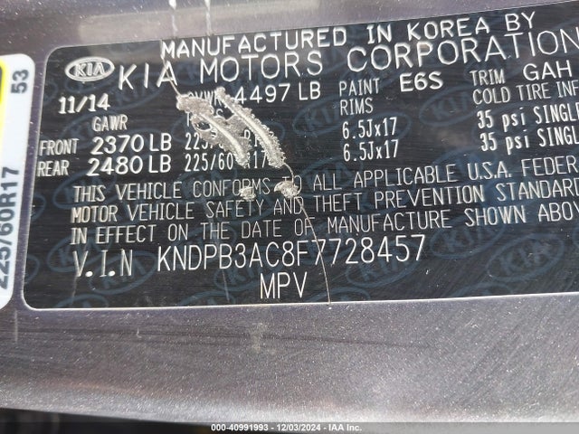 KIA Sportage Lx 2015 KNDPB3AC8F7728457 Image 9