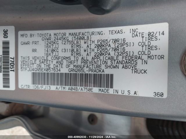 5TFJU4GN5EX057634 Toyota Tacoma Double Cab Prerunner