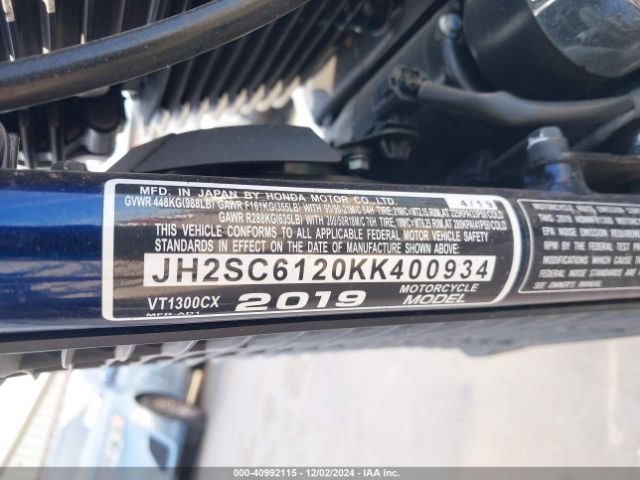 2019 HONDA VT1300 JH2SC6120KK400934 Photo 9