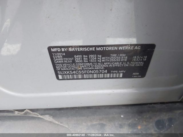 5UXKS4C55F0N05704 BMW X5 Xdrive35d