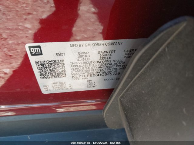 KL77LFE26RC045729 Chevrolet Trax Fwd Sp