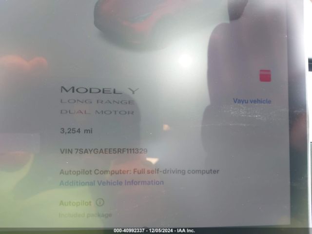 7SAYGAEE5RF111329 Tesla Model Y Long Range Dual Motor All-wheel Drive