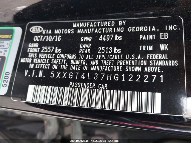 KIA Optima Lx 2017 5XXGT4L37HG122271 Image 9