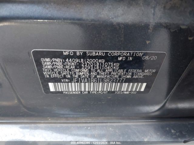 JF1VA1B61L9823777 Subaru Wrx Premium