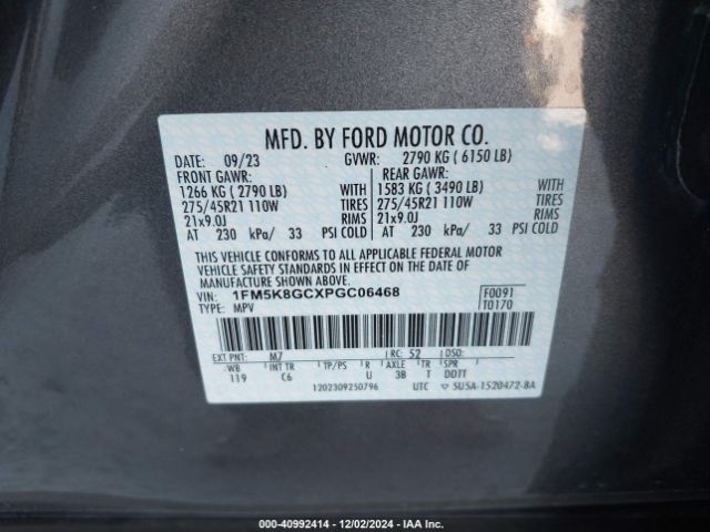 2023 FORD EXPLORER 1FM5K8GCXPGC06468 Photo 8