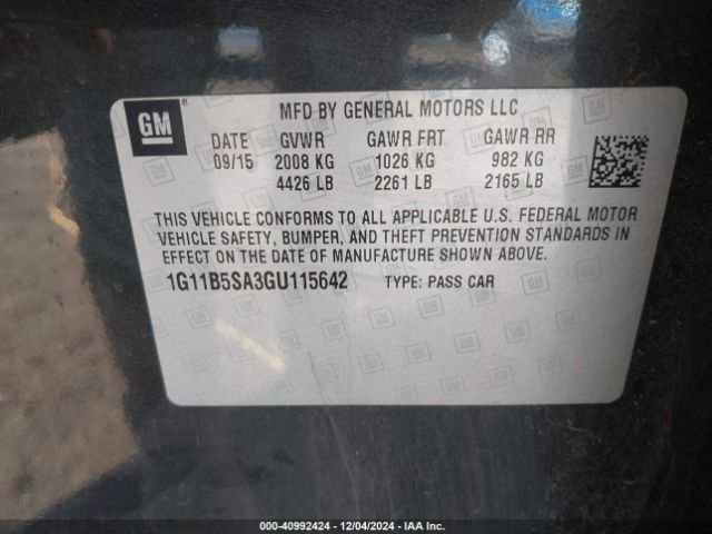 1G11B5SA3GU115642 Chevrolet Malibu Limited Ls