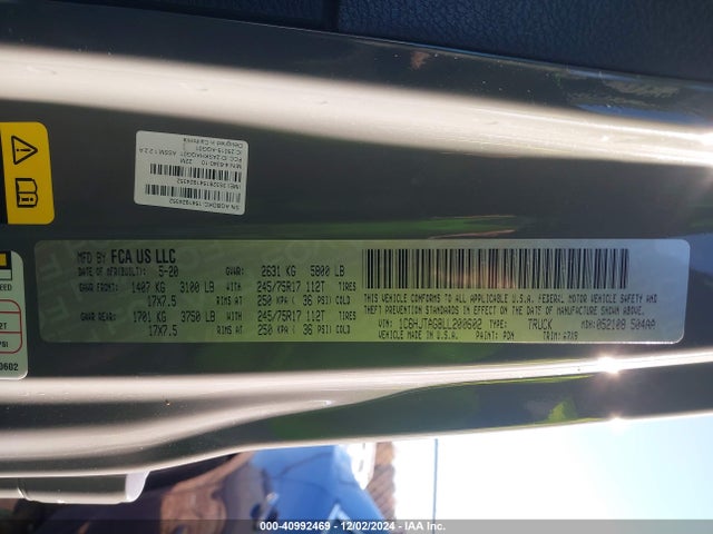 1C6HJTAG8LL200602 Jeep Gladiator Sport 4x4