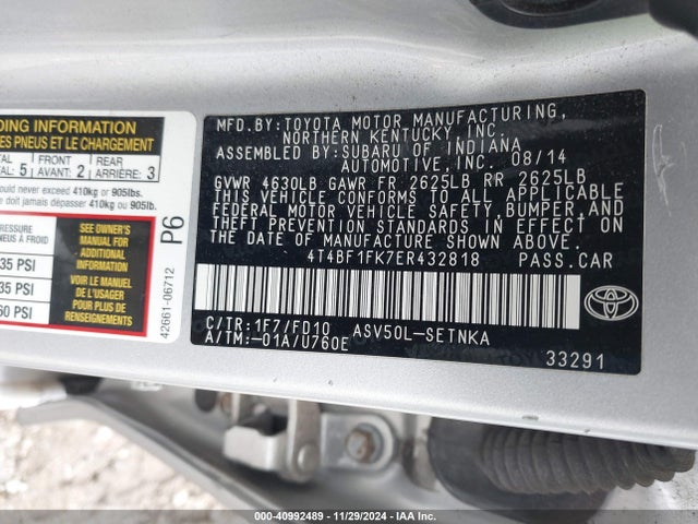 Toyota CAMRY LE 2014 4T4BF1FK7ER432818 Image 9