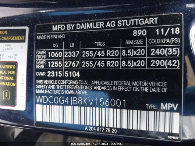 WDC0G4JB8KV156001 Mercedes-Benz GLC 300