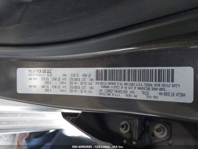 1C6RREFT9KN651054 RAM 1500 Big Horn/lone Star  4x2 5'7 Box