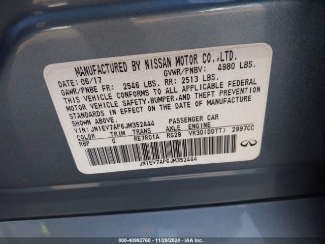 JN1EV7AP6JM352444 Infiniti Q50 3.0t Luxe
