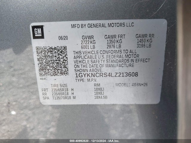 2020 CADILLAC XT5 1GYKNCRS4LZ213608 Photo 8