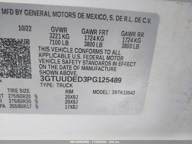 3GTUUDED3PG125489 GMC Sierra 1500 4wd  Short Box Slt