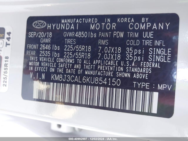 Hyundai Tucson Ultimate 2019 KM8J3CAL6KU854150 Image 9