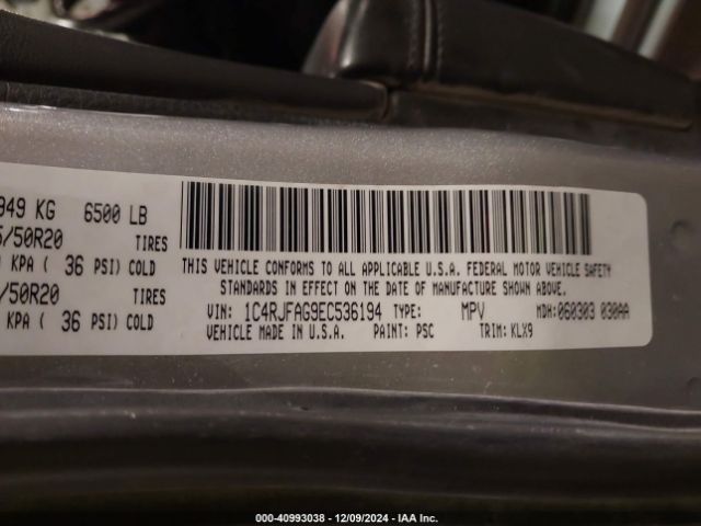 1C4RJFAG9EC536194 Jeep Grand Cherokee Altitude