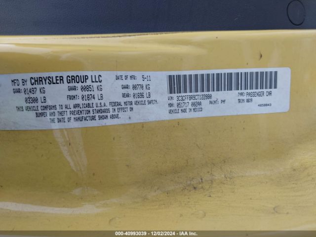 2012 FIAT 500 3C3CFFBR9CT122880 Photo 8