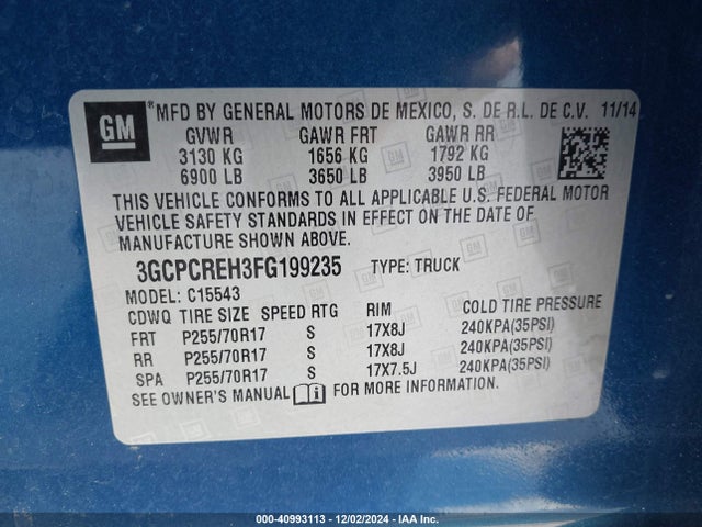 Chevrolet Silverado 1500 Lt 2015 3GCPCREH3FG199235 Image 9
