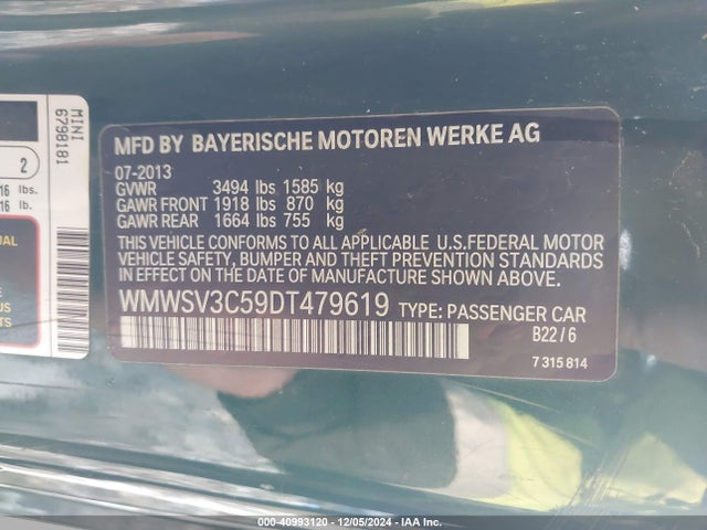 2013 MINI HARDTOP WMWSV3C59DT479619 Photo 8