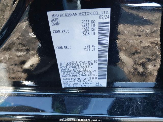 1N4BL4EW9RN424299 Nissan Altima Sl Intelligent Awd