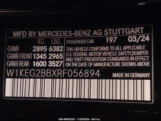 W1KEG2BBXRF056894 Mercedes-Benz Eqe 350+