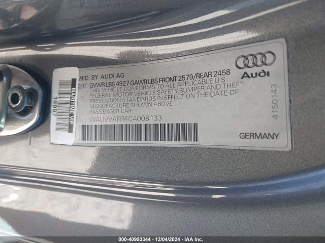 2012 AUDI S5 WAUVVAFR4CA008133 Photo 8