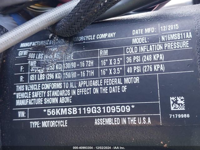 2016 INDIAN MOTORCYCLE CO. SCOUT 56KMSB119G3109509 Photo 9
