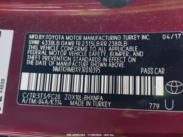 NMTKHMBX9JR010395 Toyota C-HR XLE